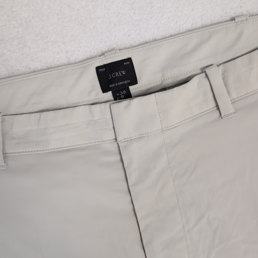 J Crew Golf Shorts Performance Mens 38x9 Nylon Stretch Blend Light Beige White